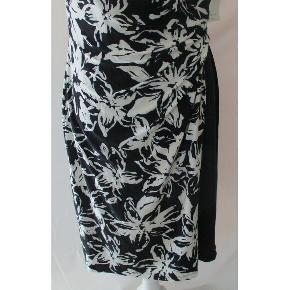 Chaps Women's Blue & White Floral Print Sleeveless Pull Over Dress Size Large - Picture 3 of 11